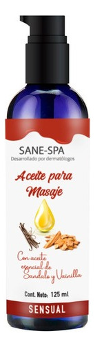 Aceite Para Masaje Sensual Sándalo Vainilla 125 Ml Sane 