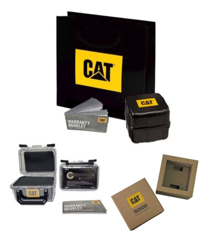 Reloj Caterpillar Hombre Downforce Ap.141.11.717 Malla Plateado Bisel Negro Fondo Amarillo