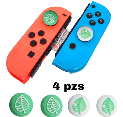 Set 4 Gomas Thumb Silicon Joycon Switch Animal Crossing Verd