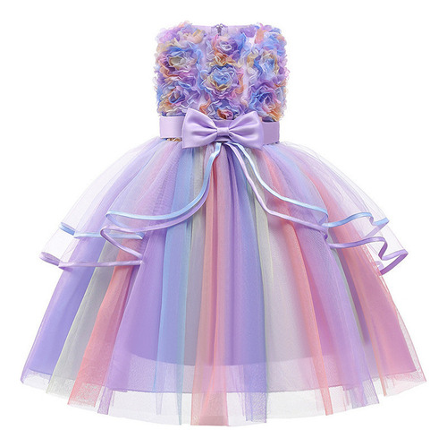 Np Vestido De Unicornio Arcoíris Fiesta De Princesas Y Niñas