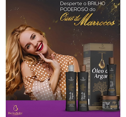Kit Capilar Óleo De Argan Profissional Bio Instinto 4 Itens
