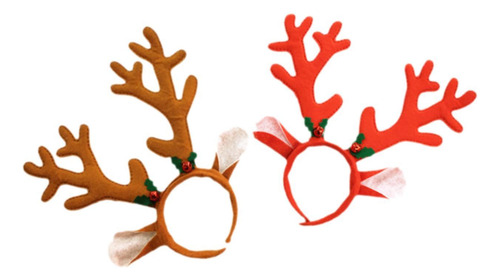 2 Diademas Con Astas De Reno Para Navidad Y Cumpleaños