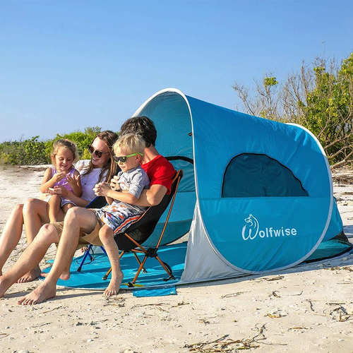Wolfwise Upf 50+ Easy Pop Tienda De Playa De 3 A 4 Personas