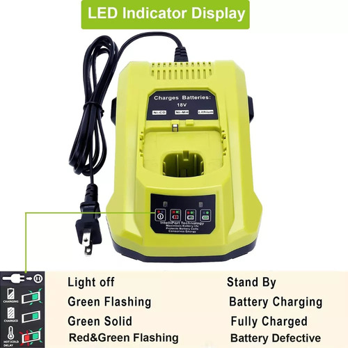 Cargador Carga Rápida De Batería Ryobi P118b 18v One+ P117