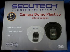 Camara Secutech 600tvl Domo Plastico 1/3 Cmos Kit 2 Camaras