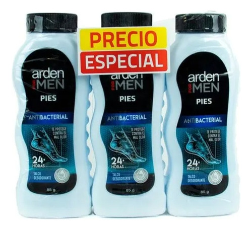 3 Talcos Arden For Men Pies Antibacterial - g a $74