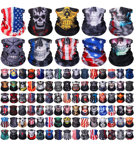 100 Máscaras Elásticas De Calavera De Fantasma, Bandana Que