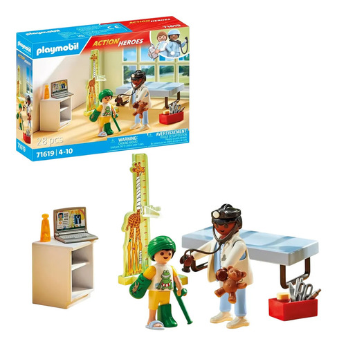 Figuras Para Armar Action Heroes Pediatra Con Osito De Peluche Playmobil