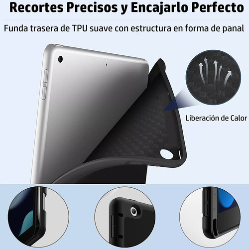 Funda Para iPad 9 8 7 Generación 10.2 Pulgadas Protector Ranura Lápiz Negro