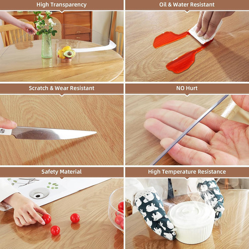 Protector De Mesa Redondo Transparente 40 Pvc 2mm