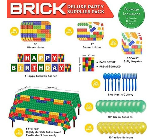 Brick Paquetes De Suministros Para Fiestas De Lujo (123 Para