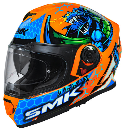 Casco Integral Smk Twister Dragon Doble Visor Pinlock Naranja Dragon Base Xl