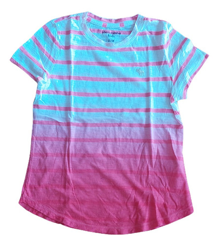 Remera Rayada Rosa Y Blanca Niña - Abercrombie