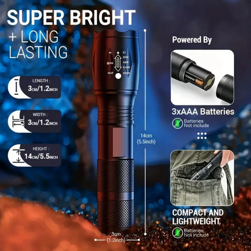 Mini Linterna Led W Para Exteriores, Mini Bolígrafo Portátil