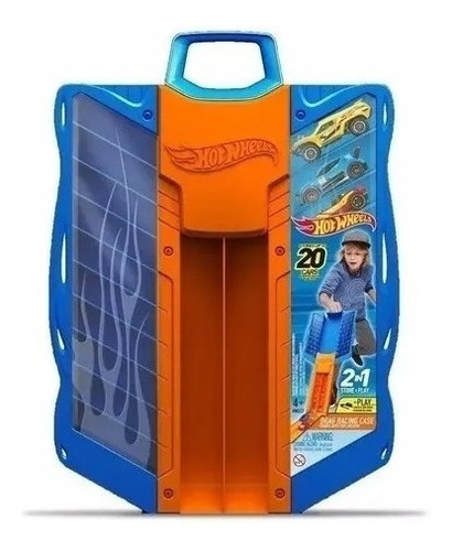 Imagen 2 de 6 de Hot Wheels Guarda 20 Autos 2 En 1 Con Lanzador Maletin Edu