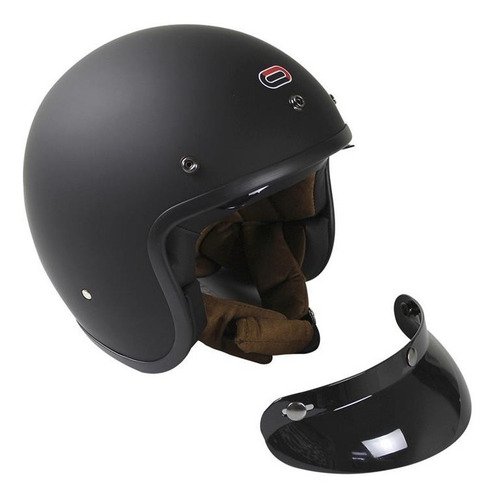Imagen 2 de 6 de Casco Moto Abierto 3/4 Roda Vintage Cafe Racer Certificado