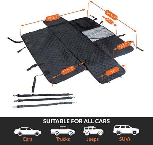 Imagen 6 de 7 de Funda Para Asiento Trasero De Perro Para Coche, Camión, Suv,