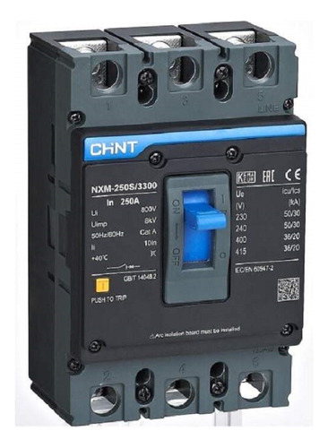 Chint Nxm-250s/3 Breaker Caja Moldeada 3 Polos 200/225 Amp