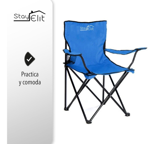 Imagen 4 de 5 de Silla Plegable Playa Camping Incluye Funda Y Portavaso
