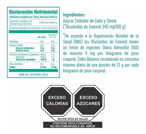 Azúcar Zulka Balance 500g