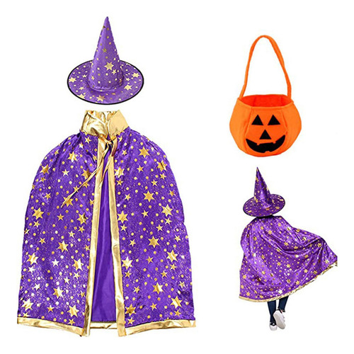 Conjunto De Disfraz De Halloween Para Niños Con Capa De