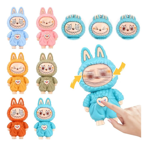 Llavero Labubu, 6pk Muñeco Labubu Con Rotación Facial Regalo
