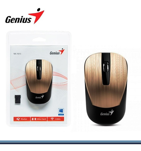 Imagen 3 de 3 de Mouse Inalámbrico Genius Nx-7015 Dorado
