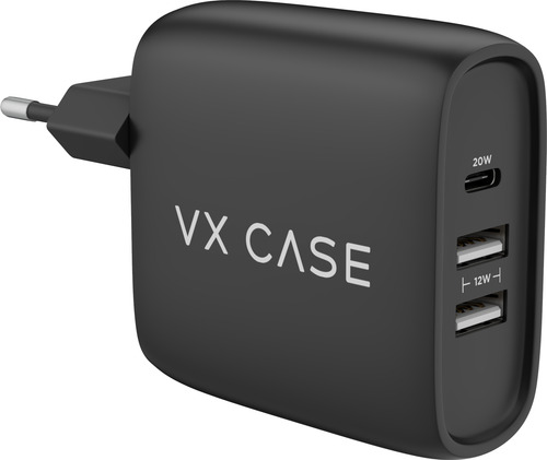 Carregado Com 2 Portas Usb 1 Tipo C 32w Vx Case Preto Fosco