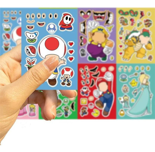 8 Etiquetas Armar Diy Videojuego Super Mario Modelo 1