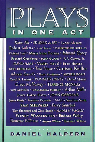 Plays In One Act, De Daniel Halpern. Editorial Ecco Press, Tapa Blanda En Inglés