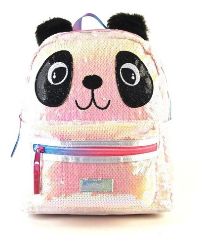 Mochila Espalda Panda Lentejuelas Peluche 12p Kooshi 91329