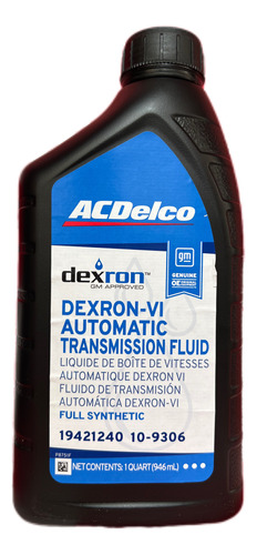 Aceite Acdelco Dexron Vi (6) Pack 10 Unidades  Caja Automáti