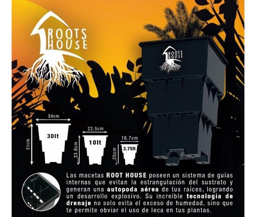 Maceta Roots House Inteligente Auto Poda 10 Litros Cogoshop