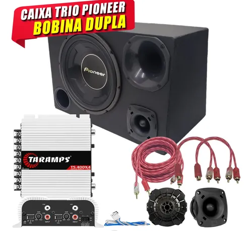 Caixa Trio Som Completa Pioneer 12 + Mod Taramps 400x3 Trio