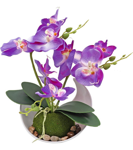 Minyulua Flor De Orquídea Artificial, Arreglo Floral De Phal