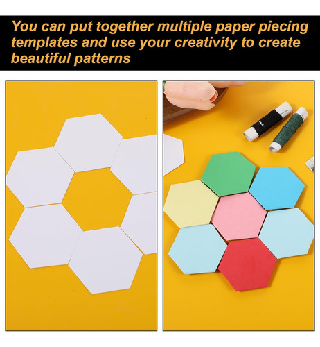 Paquete De Papel Para Patchwork En Blanco Hexágonos De 25 Cm