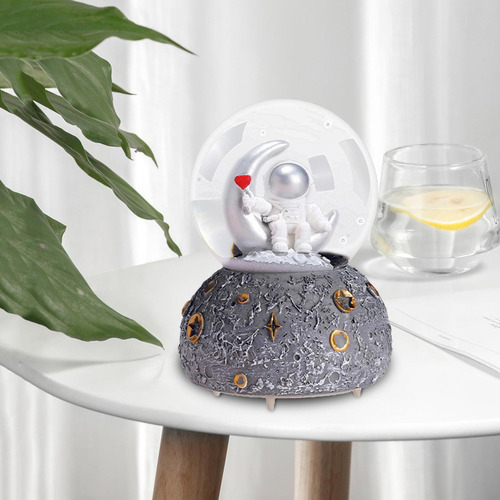 Astronauta Luminoso Copo De Nieve Bola De Cristal Caja De