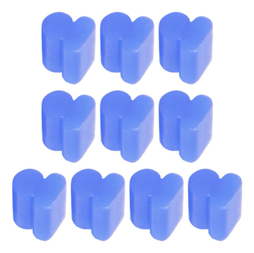 2 X 10x Alto Trompas Almohadillas De Silicona 4mm Azul