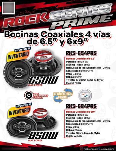 Par De Bocinas Rock Series 6.5. Rks-654prs 65 Watts. Negro