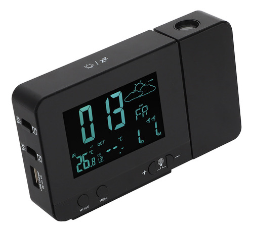Reloj De Proyección, Alarma, 8, Retroiluminación, Temperatur