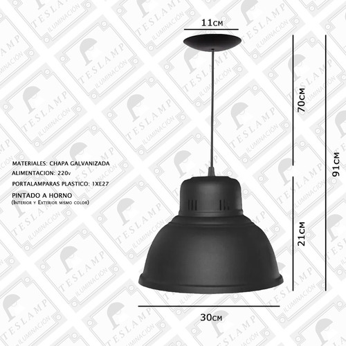 Imagen 2 de 8 de Lamparas Colgantes Pack X3 Unidades Galponera Industrial