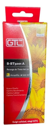 Tinta Gtc Bt5001 Amarillo P/brother Dcp T300 T500 T700 100ml