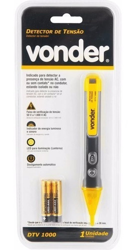 Imagem 3 de 6 de Caneta Detectora De Tensão Eletrica Vonder Profissional