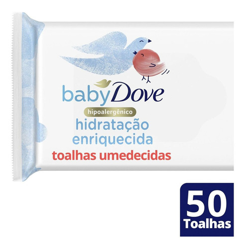 Toalha Umedecida Hidratação Enriquecida Suave Dove Baby Pacote 50 Unidades