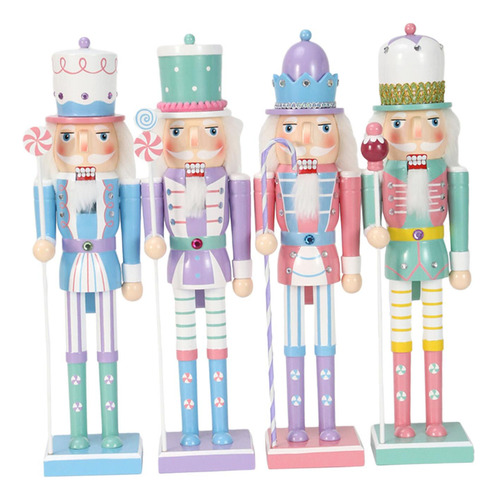 4 Uds. Marionetas De Adornos De Cascanueces De Navidad M