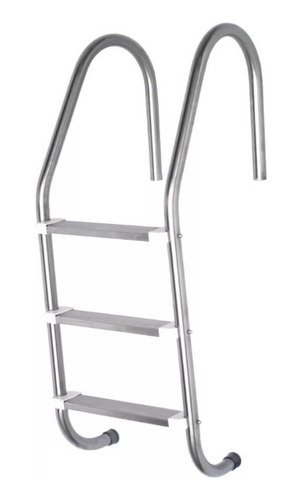 Escada Para Piscina 3 Degraus Inox 316 Reforçada Completa