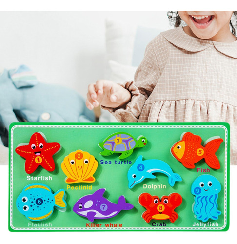 Rompecabezas De Madera Rompecabezas Montessori Juguetes Mar