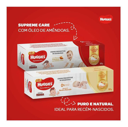 Creme Assaduras Huggies Turma Da Mônica 80g Óleo De Amêndoas