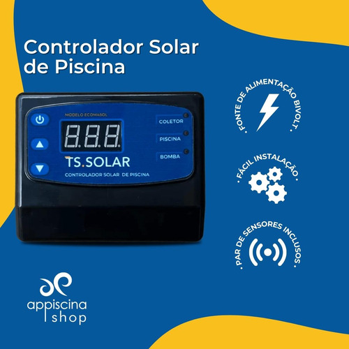 Kit Aquecimento Solar Piscina 20 Placas 3m+control+fio+bomba