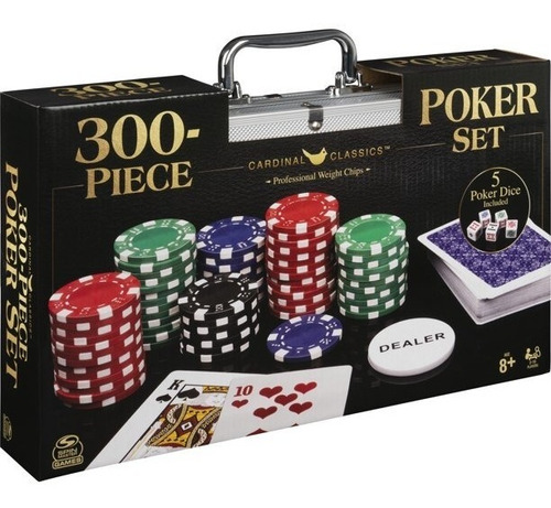 Juego De Poker Con Fichas Cartas Profecional 300 Piezas 